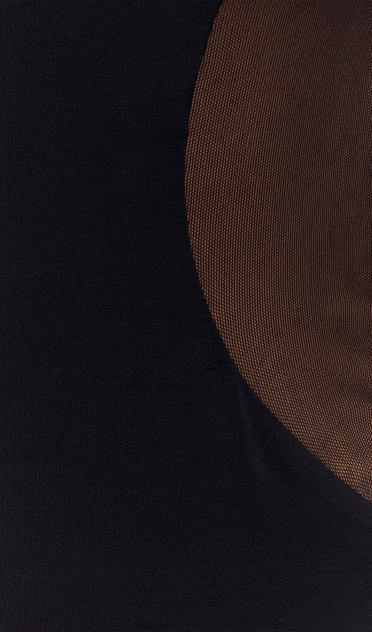 Slinky And Mesh Maxi Dress