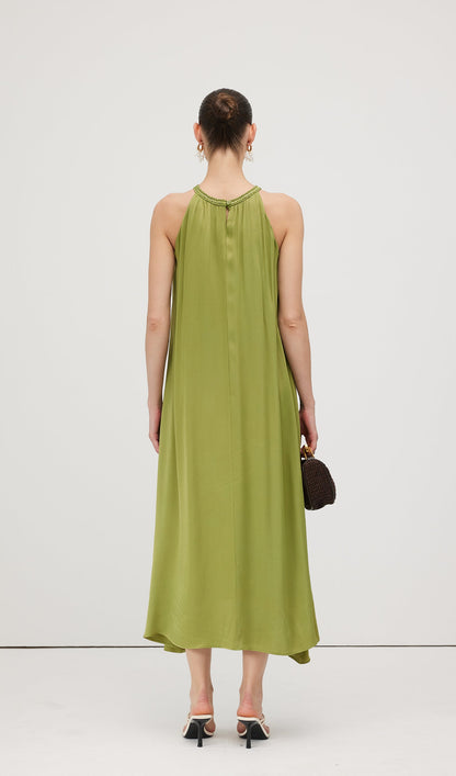 Round Neck Hollow Sleeveless Midi Dress