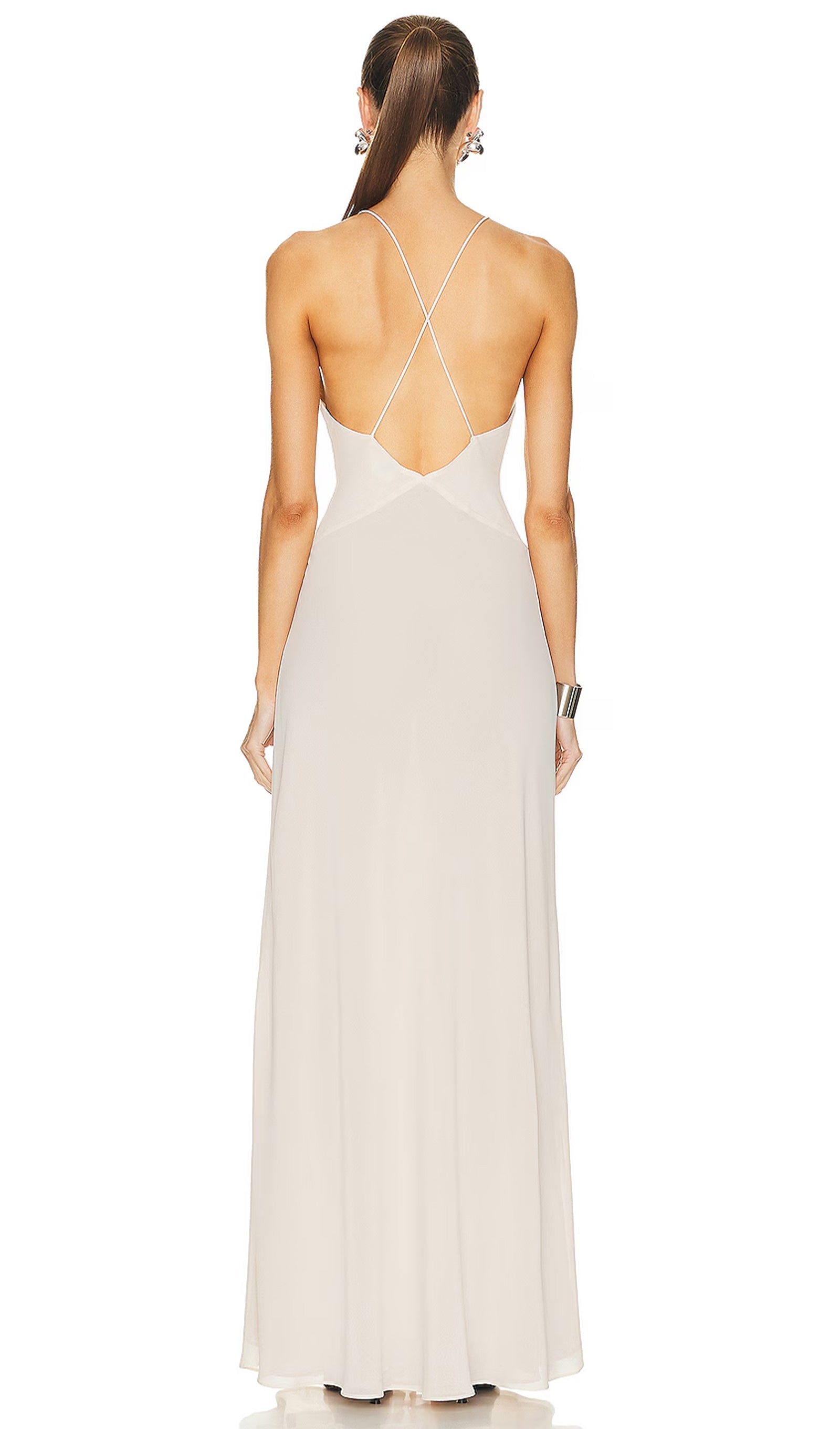 V Neck Halter Midi Dress