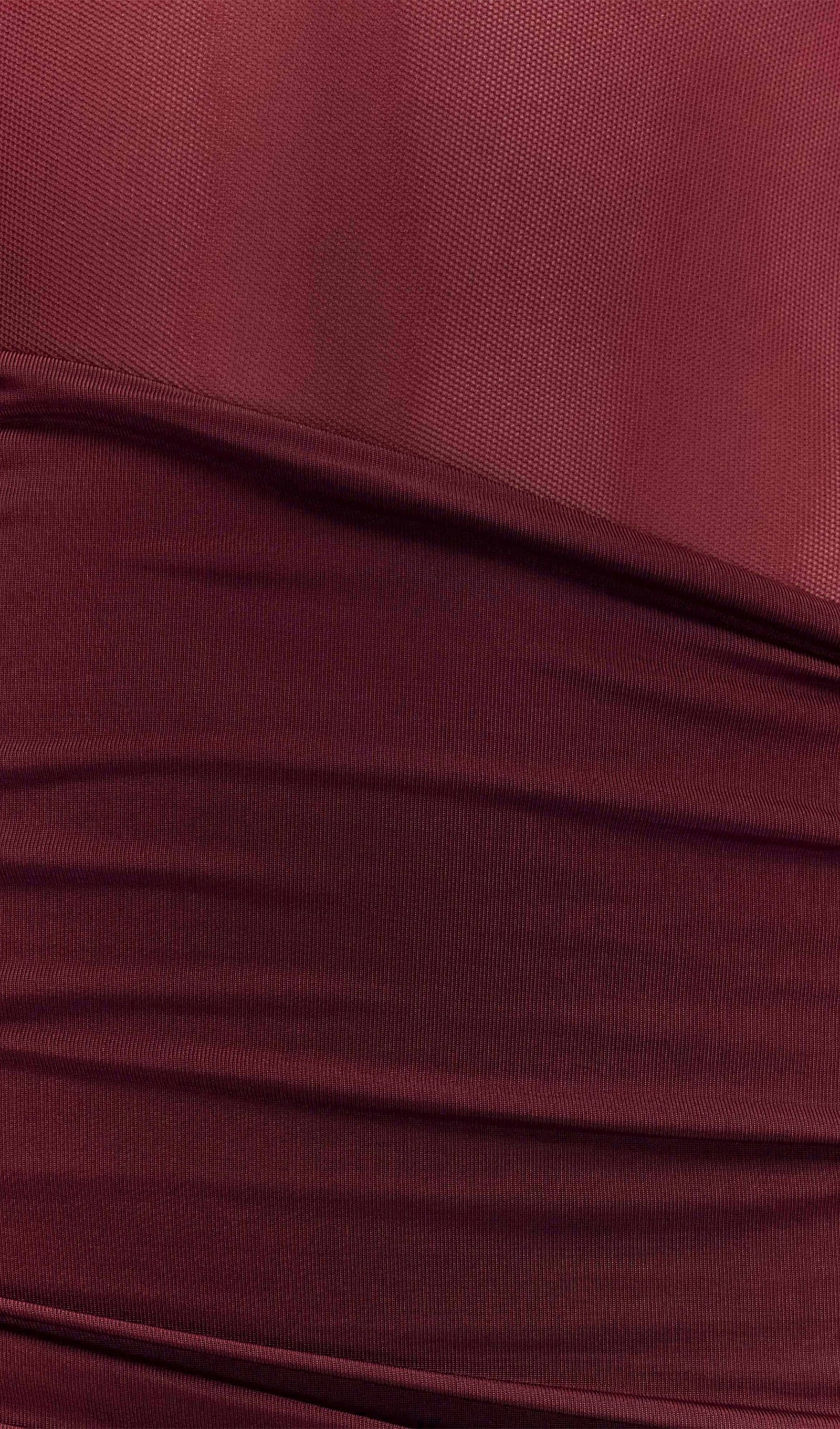 One Shoulder Mesh Maxi Dress