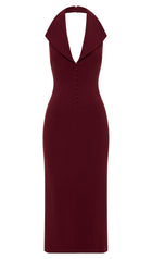 Crepe Halter Midi Dress