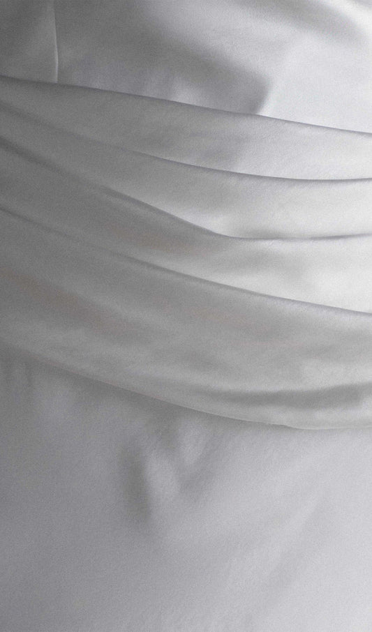 Strapless Satin Maxi Dress