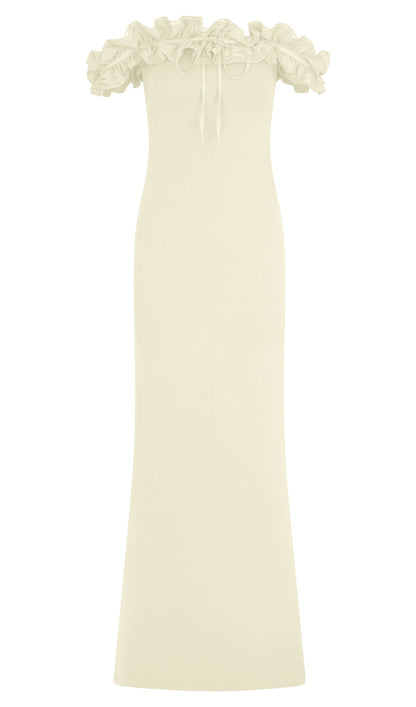 Ruffle Off Shoulder Maxi Dress