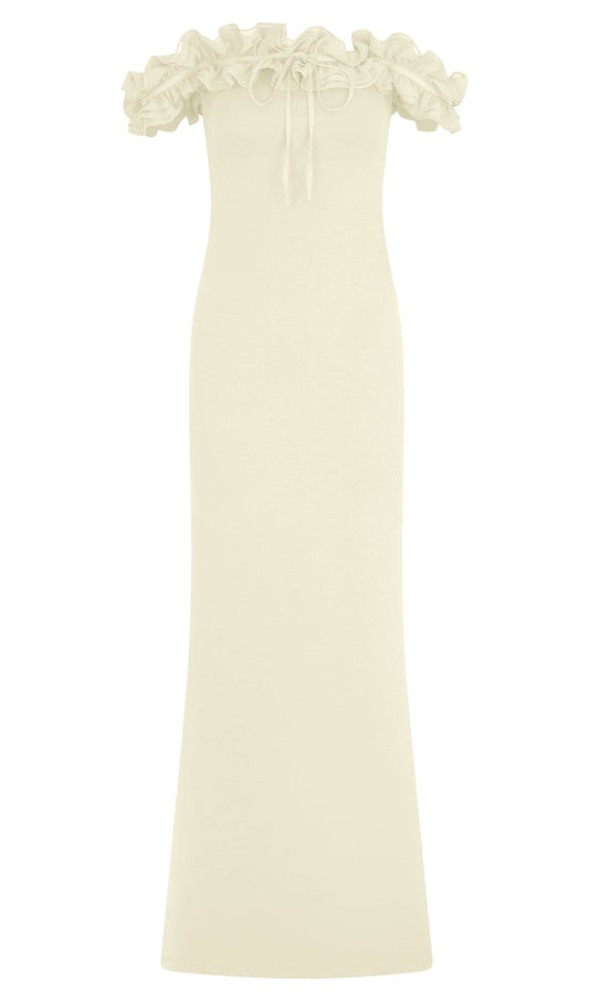 Ruffle Off Shoulder Maxi Dress
