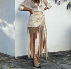 Wrap Style Macramé Fringe Skirt