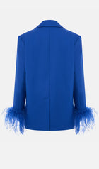 Single Breasted Buttons And Feathers Jacket