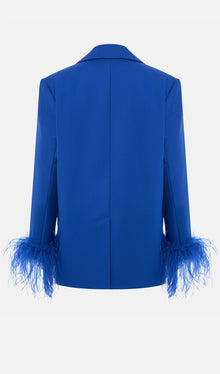 Single Breasted Buttons And Feathers Jacket