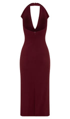 Crepe Halter Midi Dress