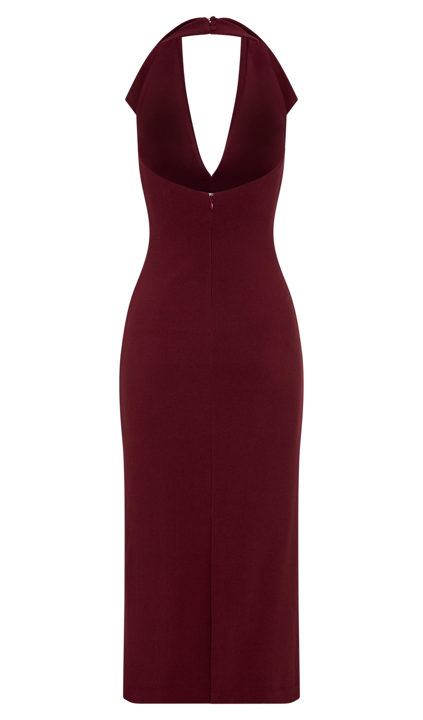 Crepe Halter Midi Dress