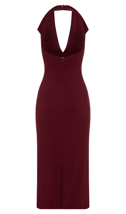 Crepe Halter Midi Dress