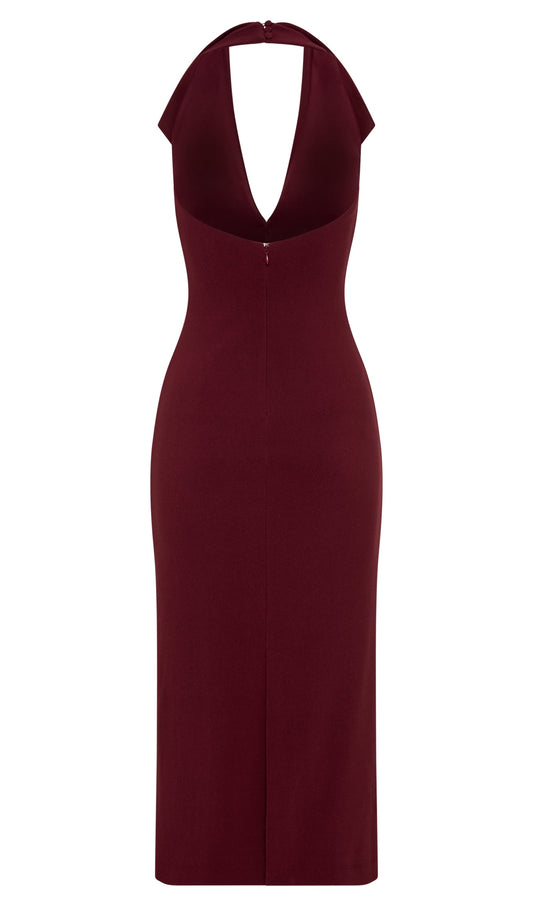Crepe Halter Midi Dress