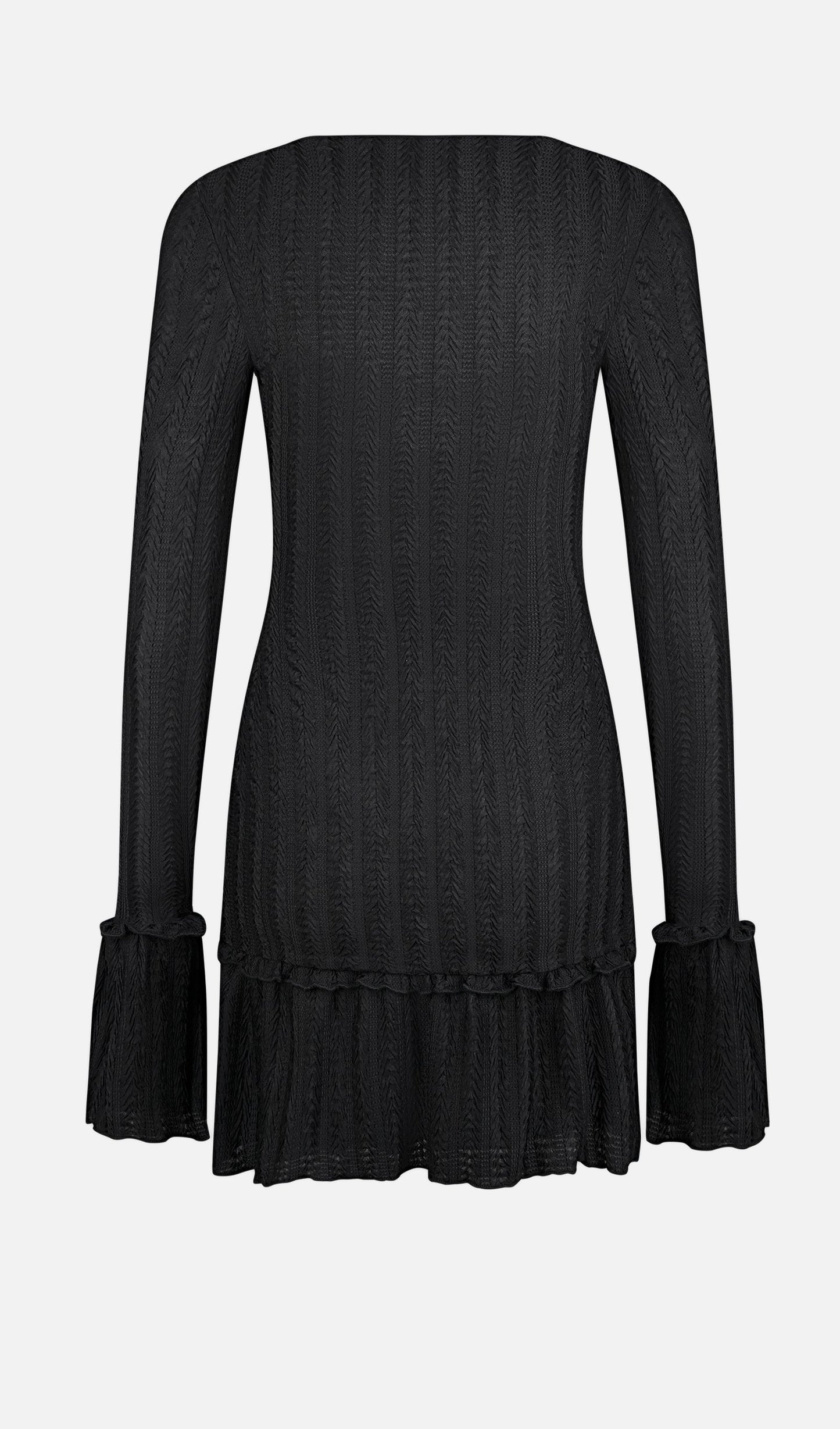 Pointelle Long Sleeve Mini Dress