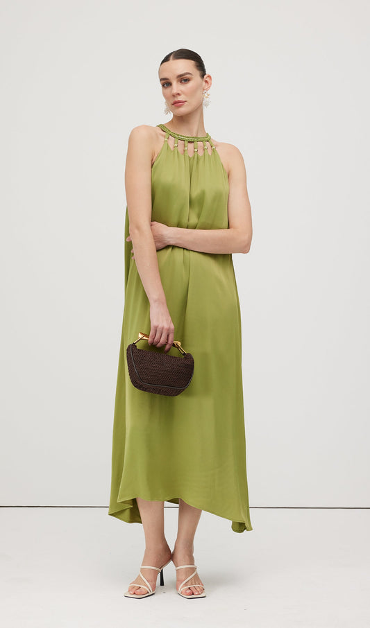 Round Neck Hollow Sleeveless Midi Dress