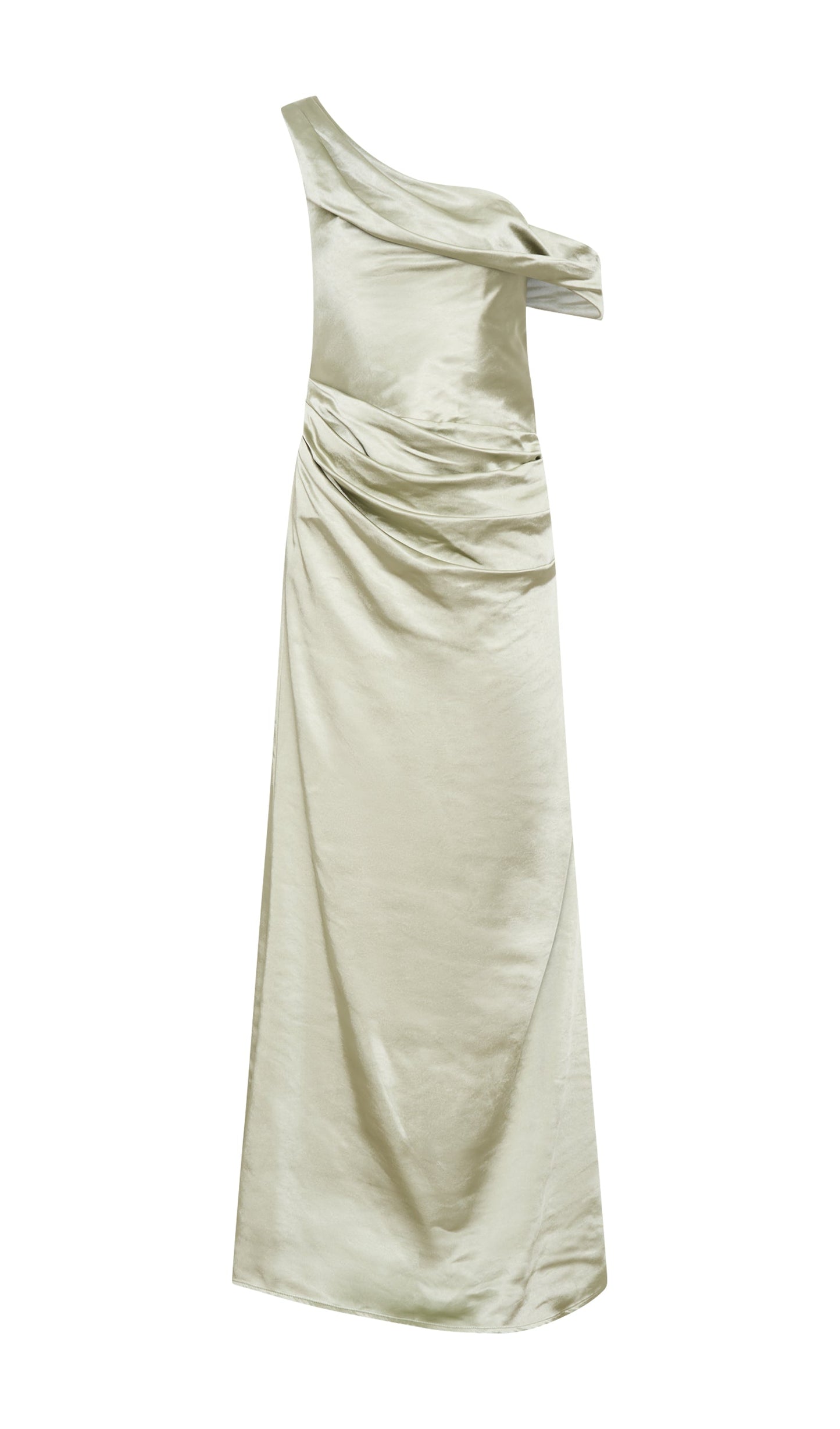 Off Shoulder Satin Maxi Dress