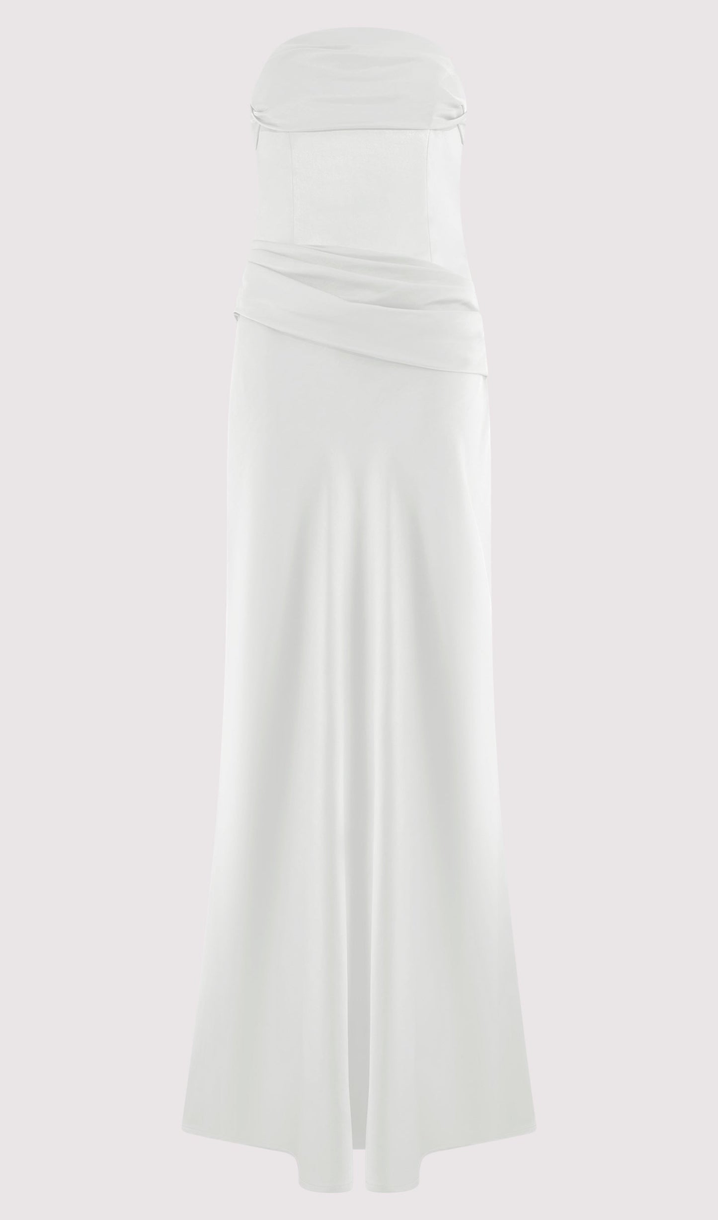 Strapless Satin Maxi Dress