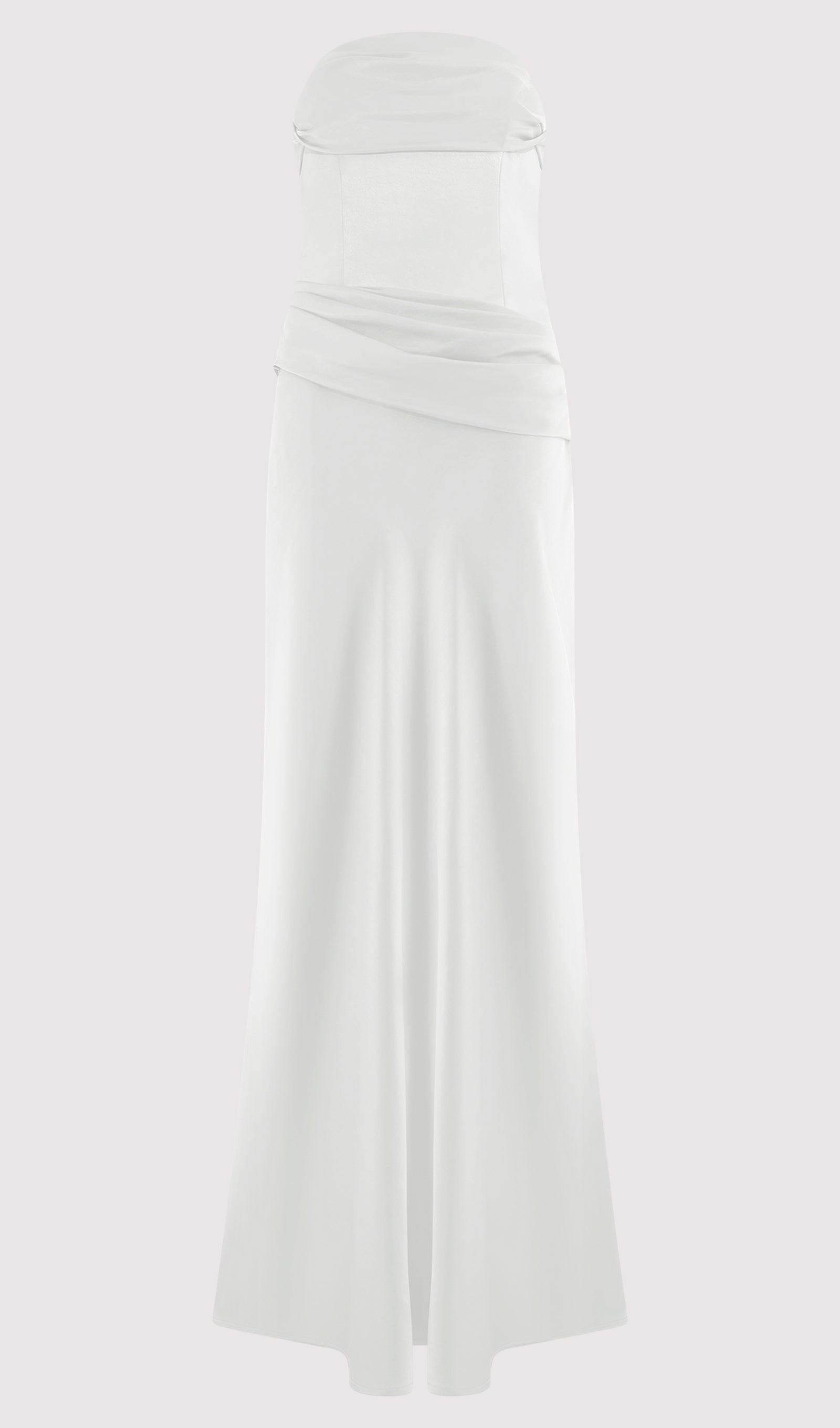 Strapless Satin Maxi Dress