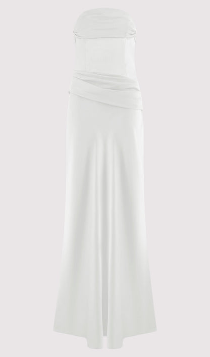 Strapless Satin Maxi Dress