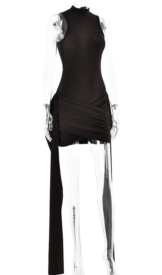 Solid Slinky Mini Dress