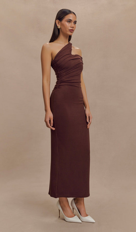 One Shoulder Modal Midi Dress
