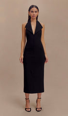Crepe Halter Midi Dress