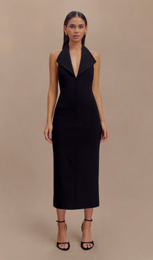 Crepe Halter Midi Dress