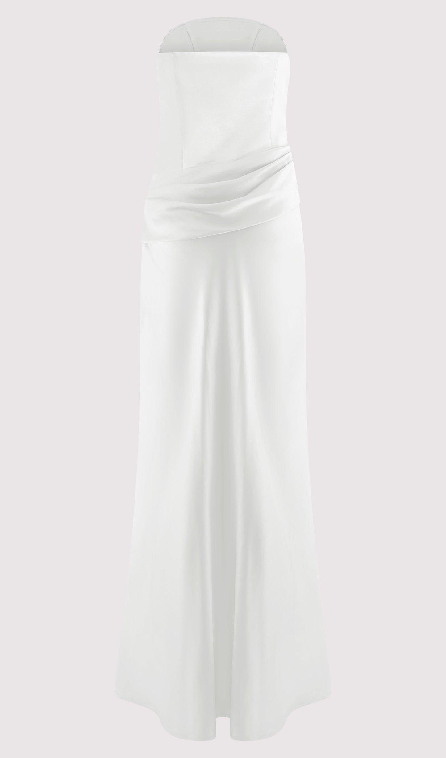 Strapless Satin Maxi Dress