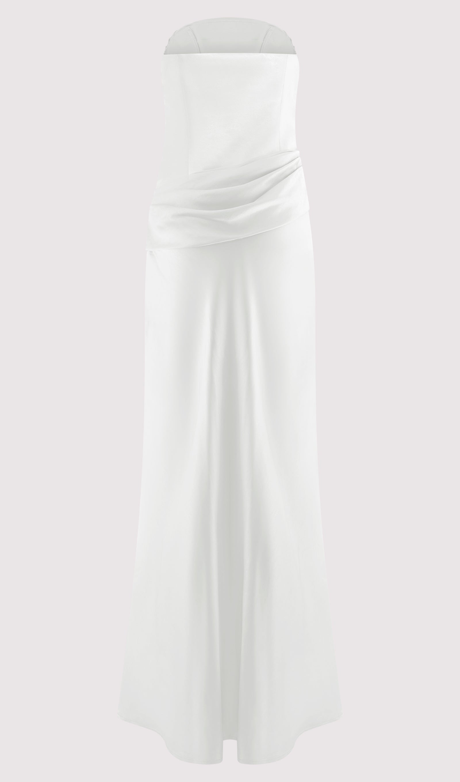 Strapless Satin Maxi Dress