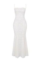 Ivory Lace up Back Maxi Dress
