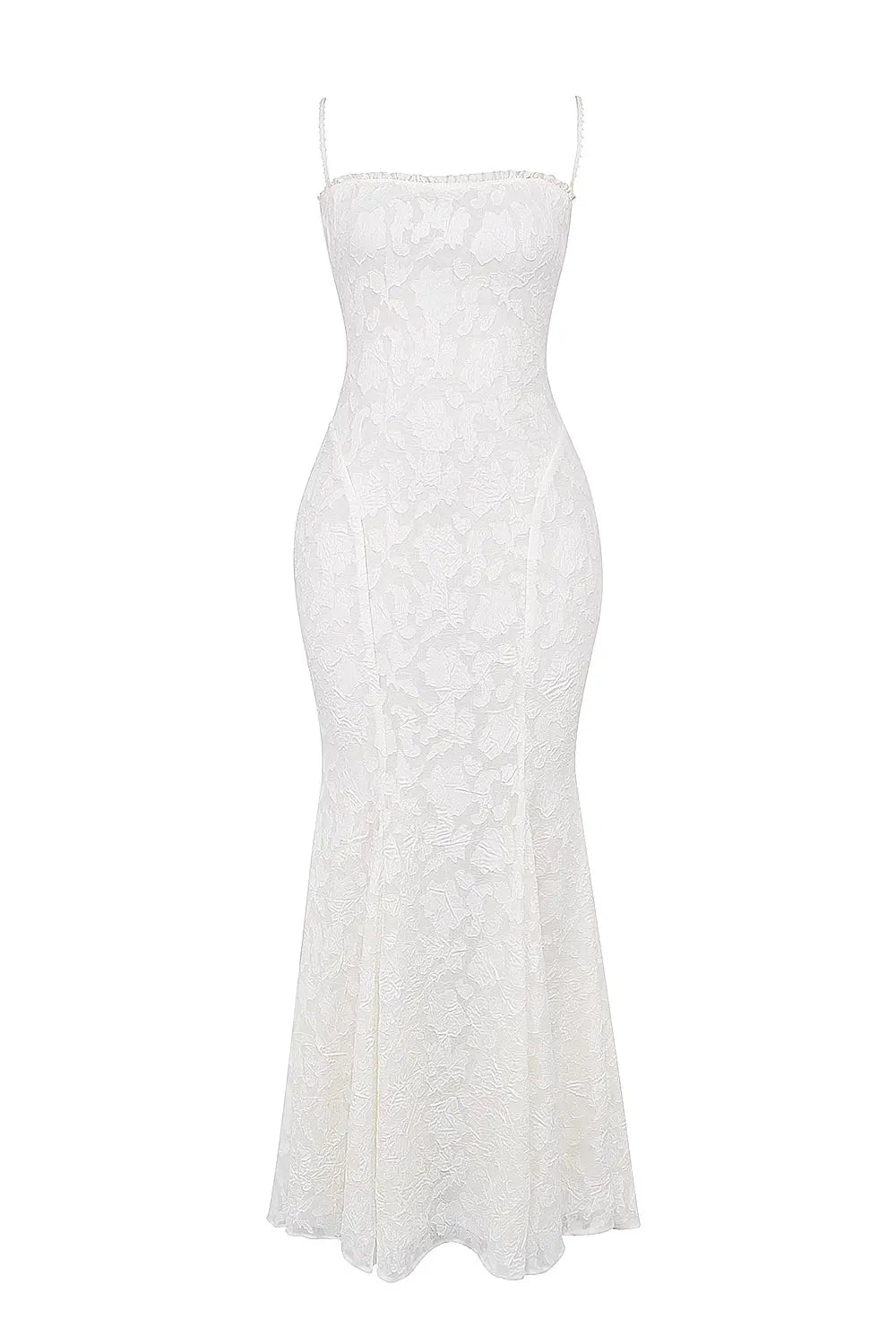 Ivory Lace up Back Maxi Dress