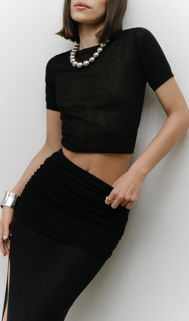 Short Sleeved Jersey Midi Skirt Sets