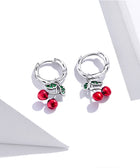 Sweet Cherry 925 Sterling Silver Drop Earrings