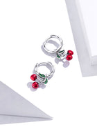 Sweet Cherry 925 Sterling Silver Drop Earrings