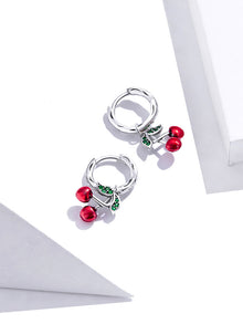 Sweet Cherry 925 Sterling Silver Drop Earrings