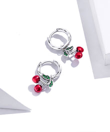 Sweet Cherry 925 Sterling Silver Drop Earrings