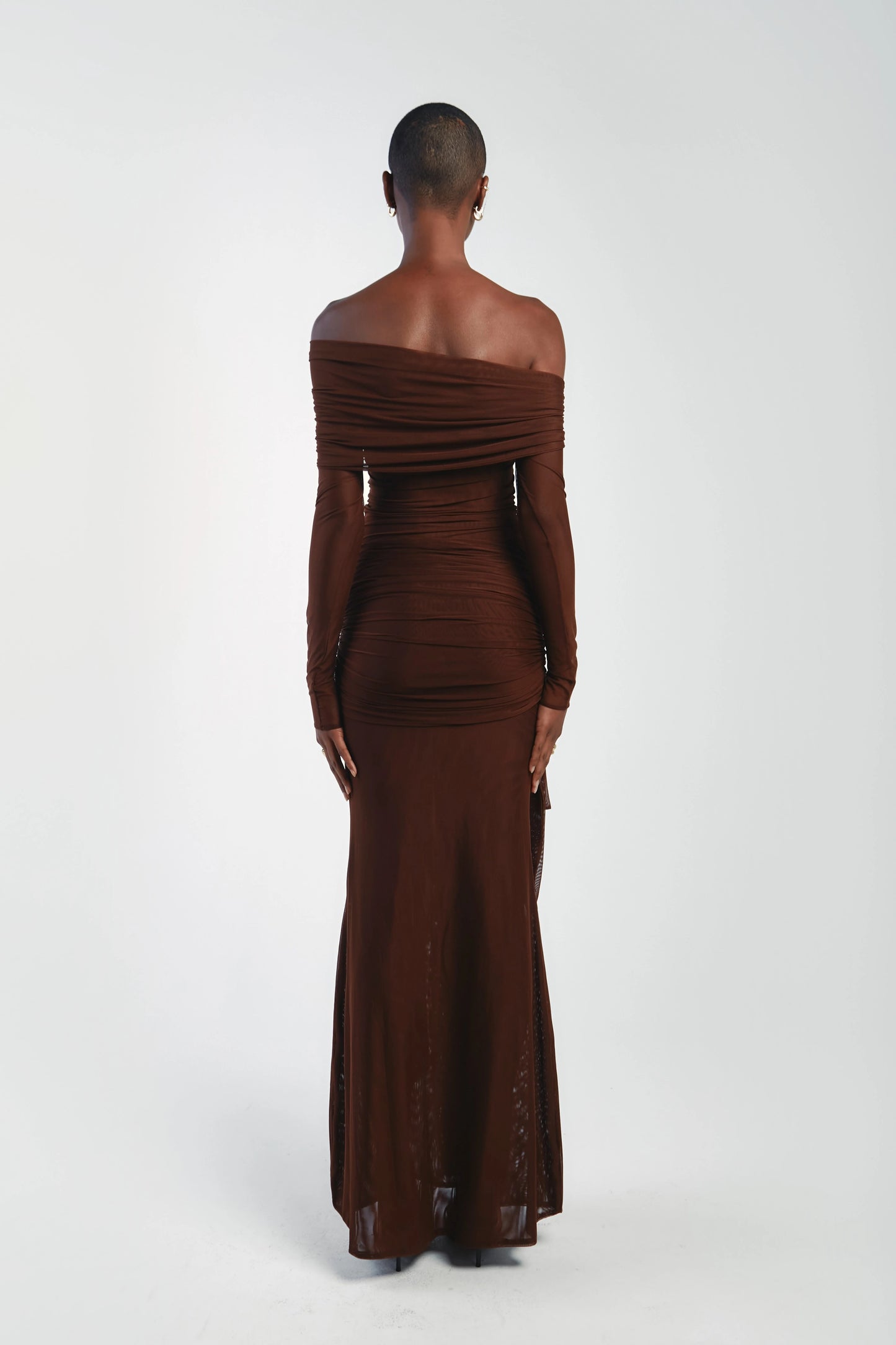 Asymmetrical Shoulder Knit Top & Draped Waist Skirt Set