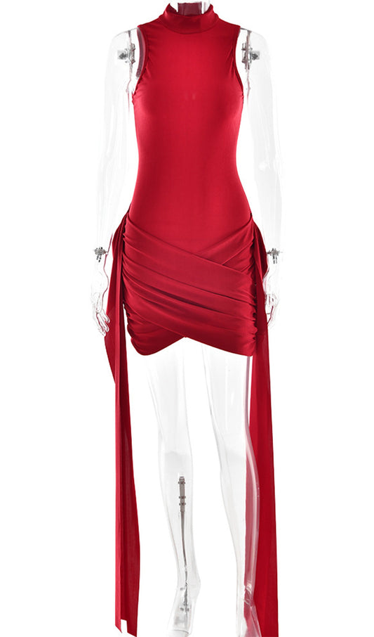 Solid Slinky Mini Dress