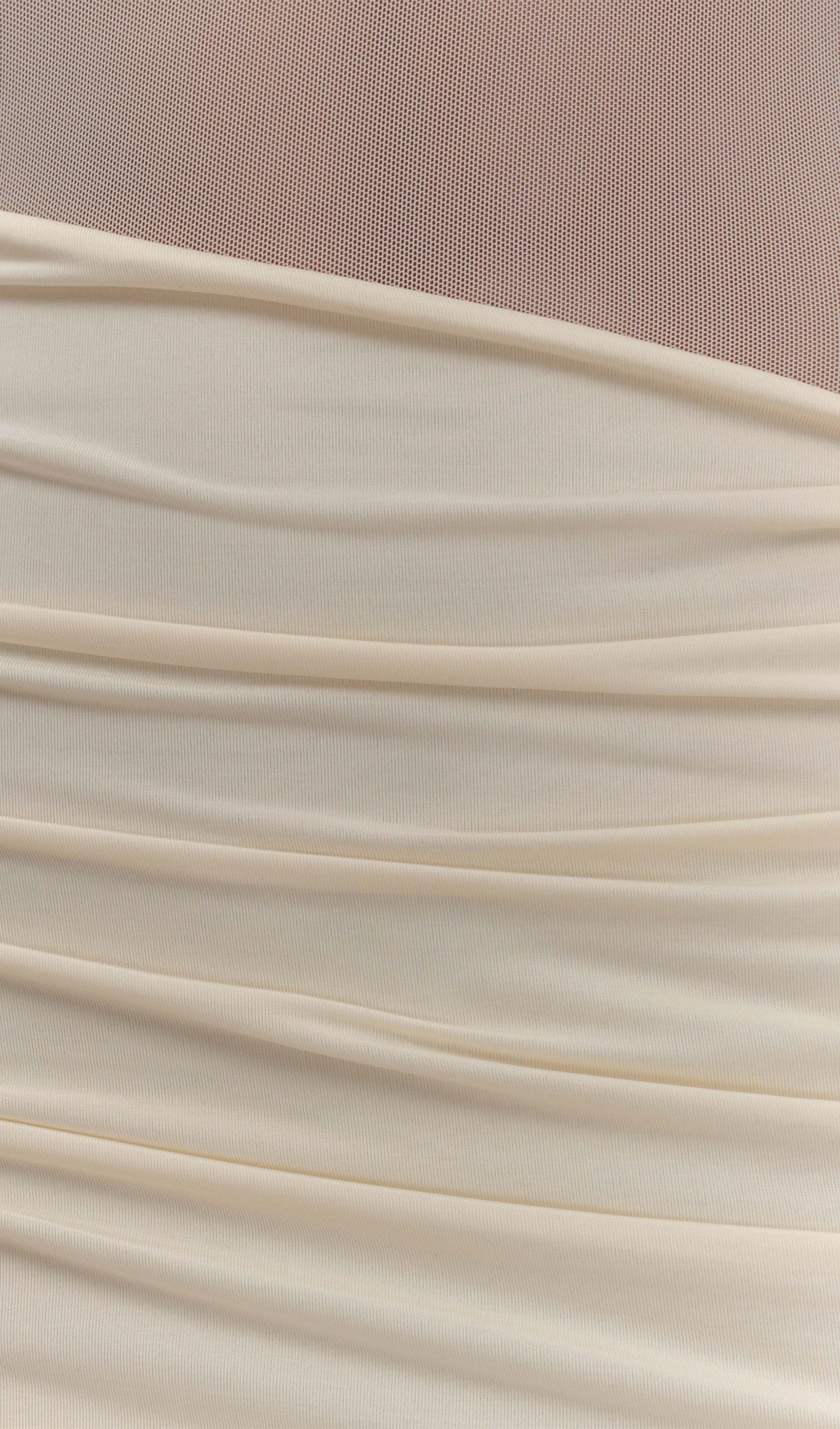 One Shoulder Mesh Maxi Dress