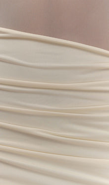 One Shoulder Mesh Maxi Dress