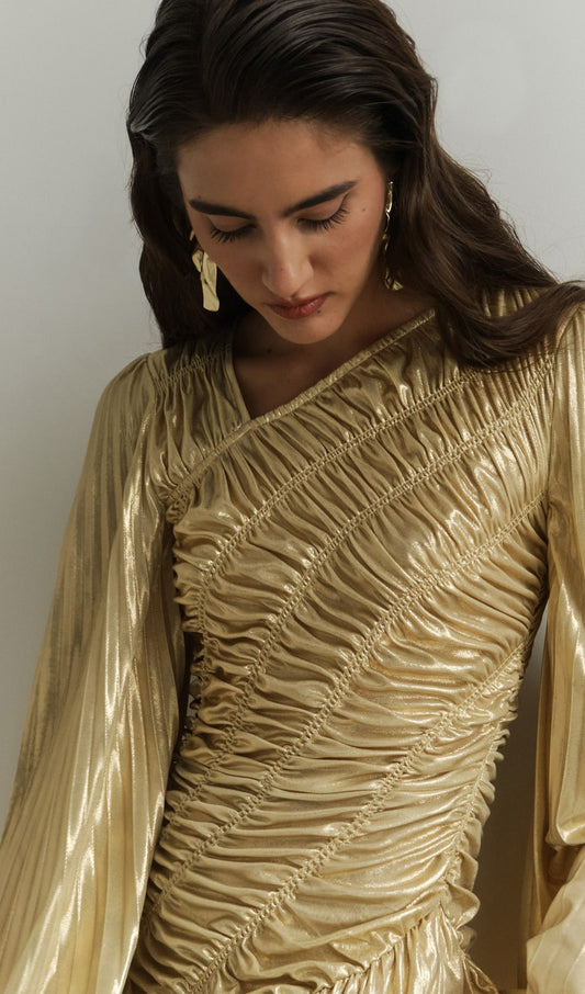 Metallic Maxi Dress