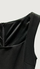 Ruffle Hem Slit Midi Dress