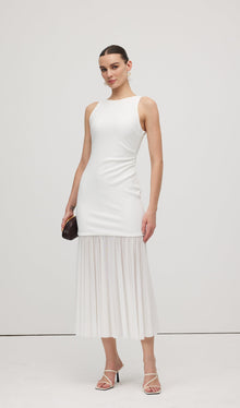 Sheer Overlay Midi Dress