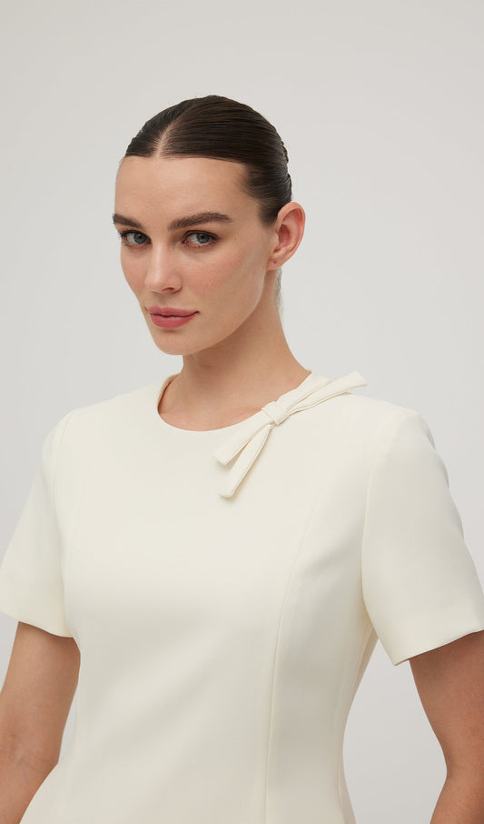 Crepe With Bow Detail Mini Dress