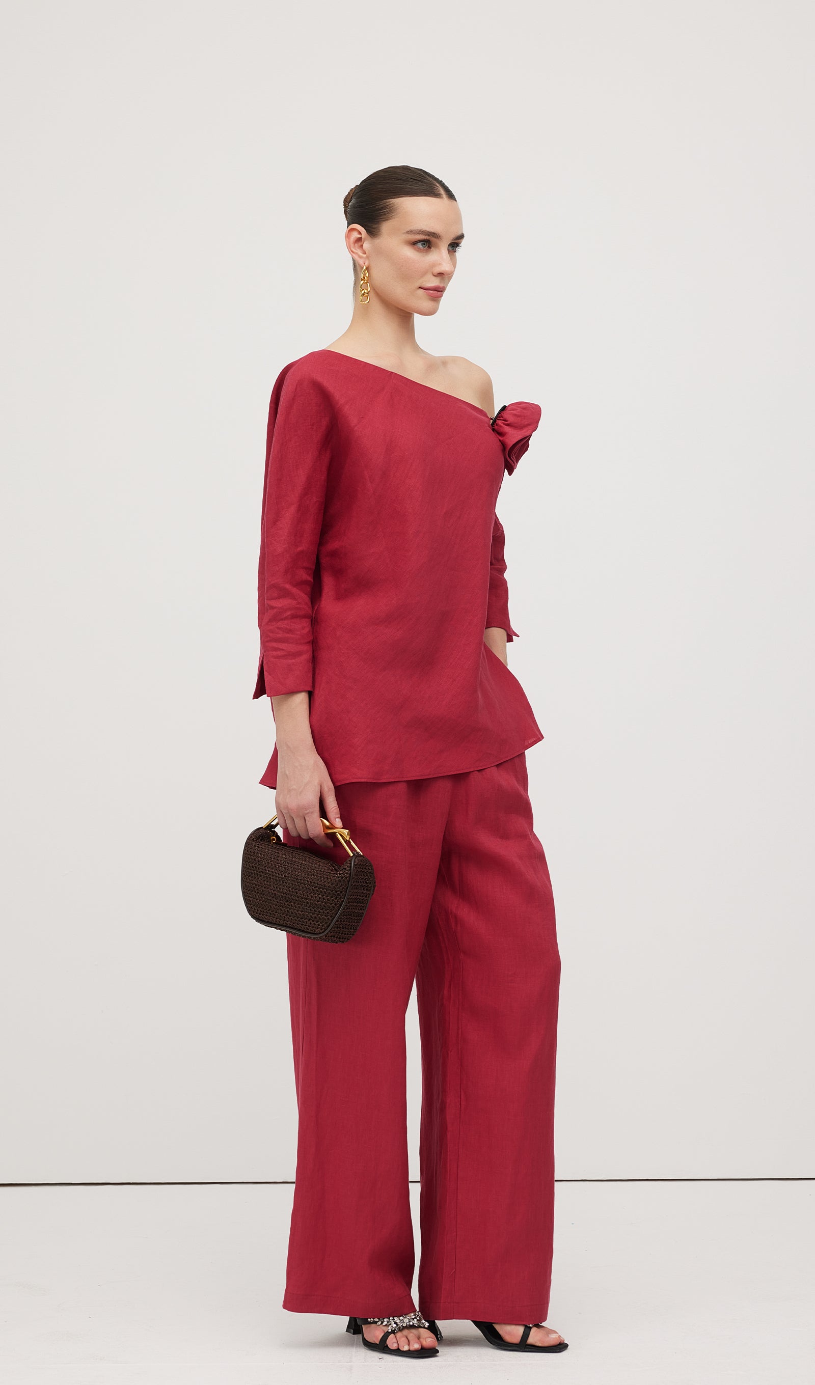 Linen Rose Trousers Suit
