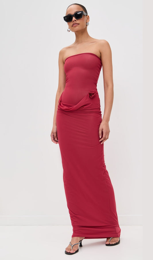 Appliqued Stretch Jersey Maxi Dress