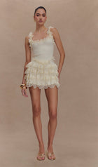 Lace Ruffle Knit Top