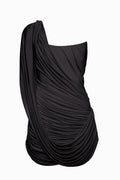 One-Shoulder Bandeau-Style Ruched Mini Evening Dress