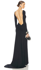 Jersey Open Back Maxi Dress