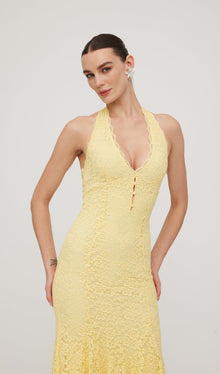 Halter Lace Midi Dress