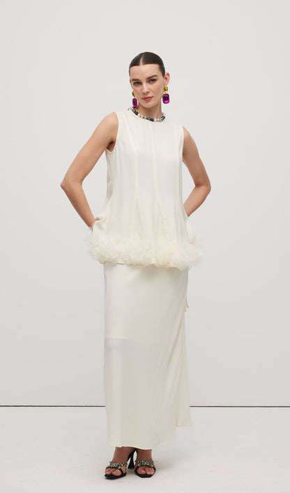 Sleeveless Ruffle Maxi Dress Sets