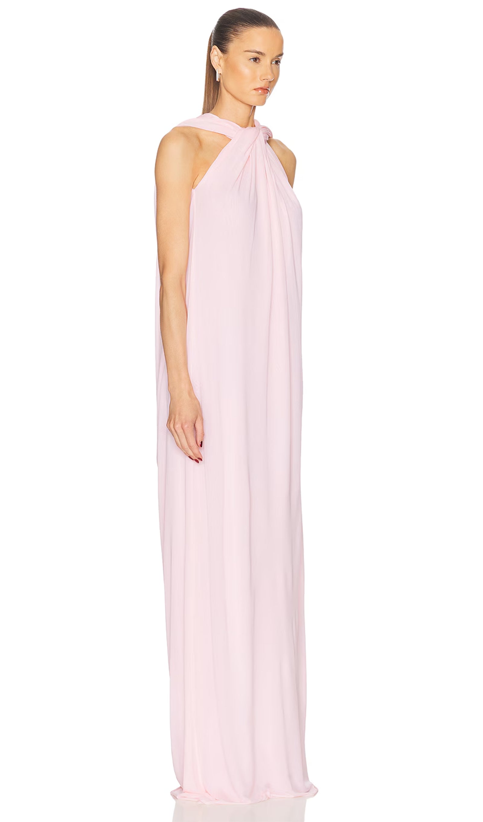 Twisted Georgette Gown Maxi Dress